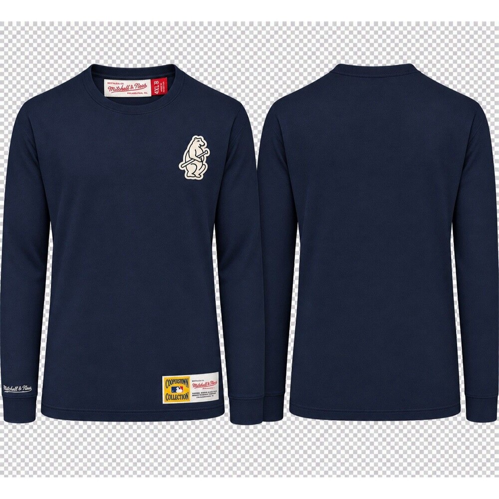 Chicago Cubs  Mitchell And Ness Long Sleeve Shirt  Size 4XL